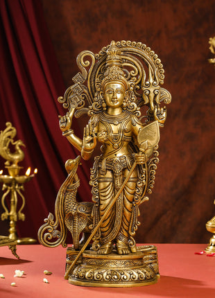 Brass Superfine Lord Murugan/Kartikeya Idol (20 Inch)