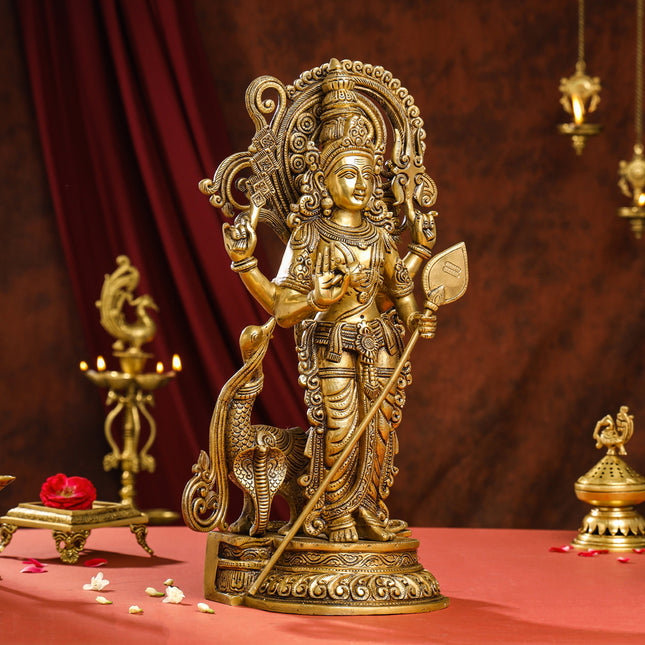 Brass Superfine Lord Murugan/Kartikeya Idol (20 Inch)