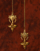 Brass Hanging Shankh And Chakra Diya Set (23 Inch)