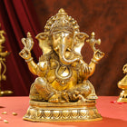 Brass Lord Ganesha Idol (15.5 Inch)