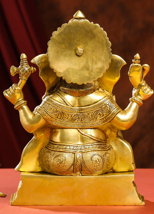 Brass Lord Ganesha Idol (15.5 Inch)
