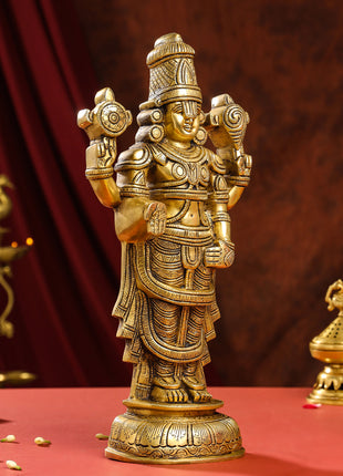 Brass Superfine Tirupati Balaji/Venkateshwar Idol Wall Hanging (17 Inch)