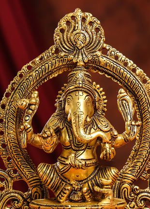 Brass Lord Ganesha Idol (11.2 Inch)