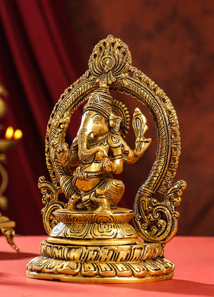 Brass Lord Ganesha Idol (11.2 Inch)