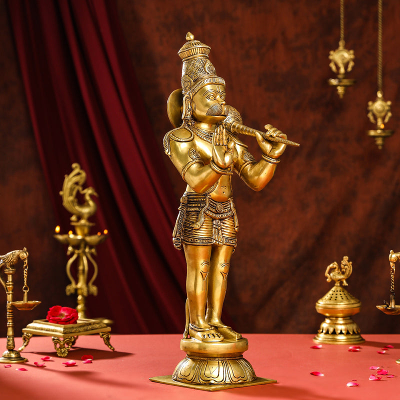 Brass Superfine Standing Hanuman Idol (20 Inch)