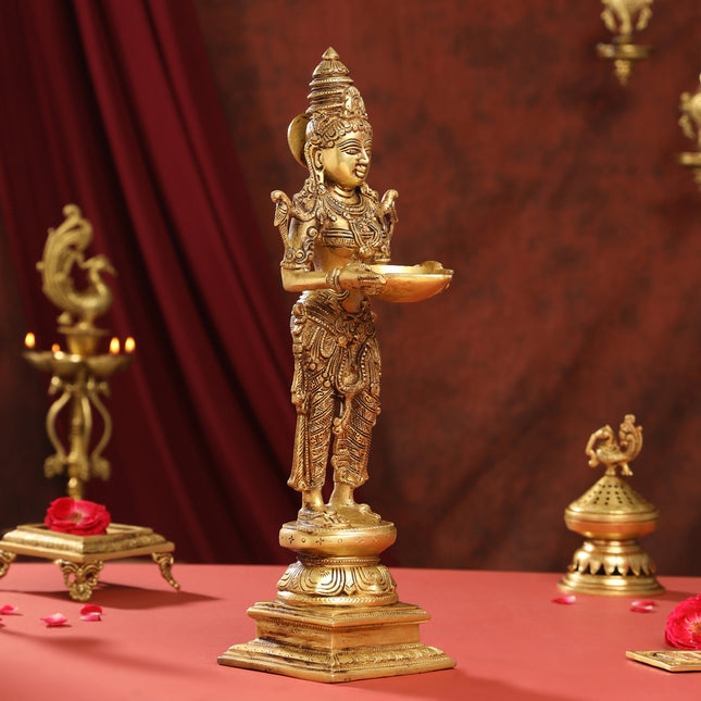 Brass Superfine Deep Lakshmi Pair (18 Inch)