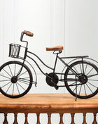 Metal and Wood Cycle Showpiece Miniature (11.5 Inch)