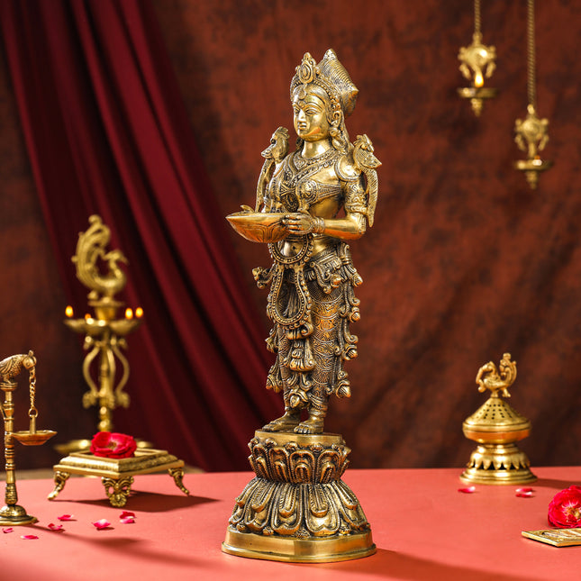 Brass Deep Lakshmi Idol (17 Inch)
