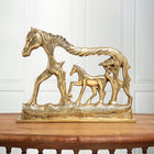 Brass Modern Horse Showpiece (12 Inch)
