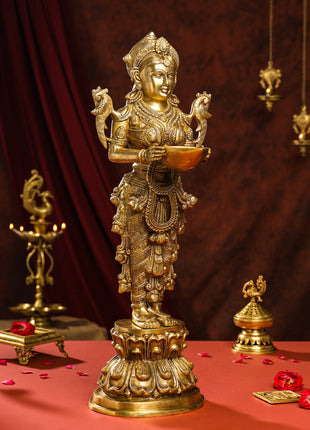 Brass Deep Lakshmi Idol (25.5 Inch)