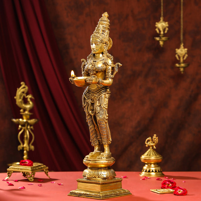 Brass Superfine Deep Lakshmi Idol (24 Inch)