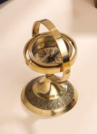 Brass Antique Rotating Compass (4 Inch)