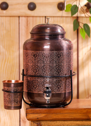 Copper Water Dispenser With Stand (12.5 Inch)