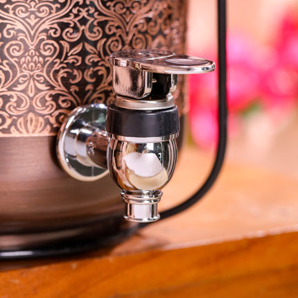 Copper Premium Water Dispenser with Glass & Stand (12.5 Inch)
