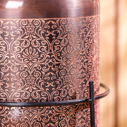 Copper Premium Water Dispenser with Glass & Stand (12.5 Inch)