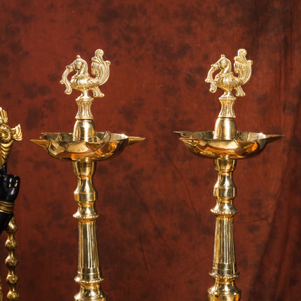 Brass Daana Kaashi Samai Pair (18.5 Inch)