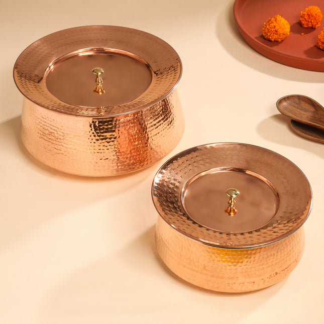 Copper Handi With Lid