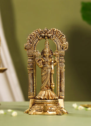 Brass Lord Vishnu Idol On Tortoise (8 Inch)