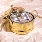 Brass Idli Cooker/Maker 16 Pits (4 Plates) (8 Inch)