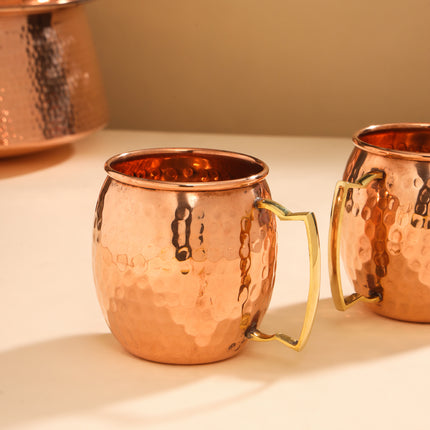 Copper Hammered Glass Pair (4 Inch)