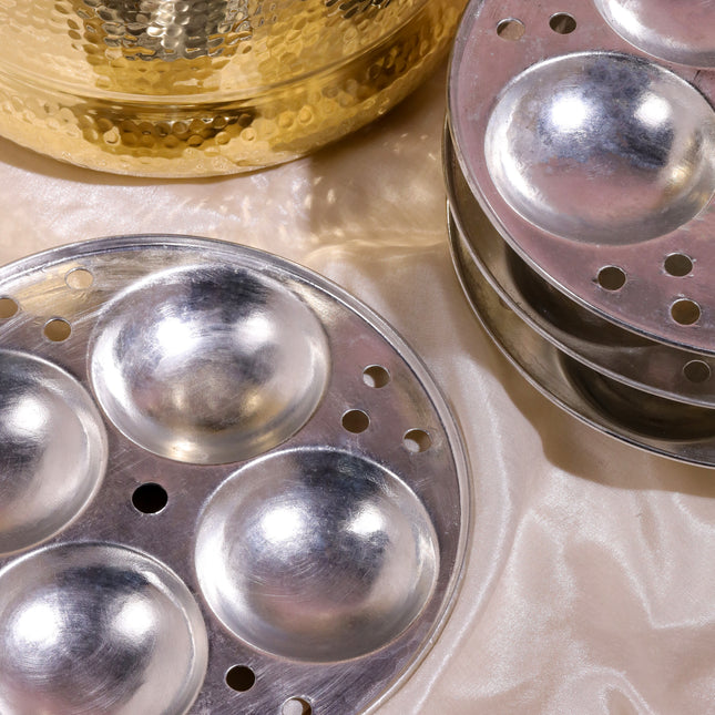 Brass Idli Cooker/Maker 16 Pits (4 Plates) (8 Inch)