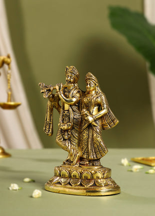 Brass Radha Krishna Idol (7 Inch)