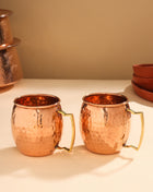 Copper Hammered Mug Pair (4 Inch)