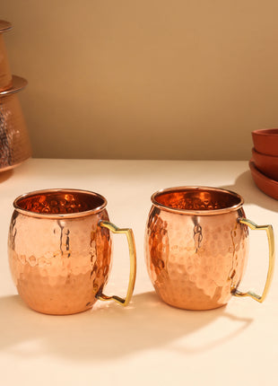 Copper Hammered Glass Pair (4 Inch)