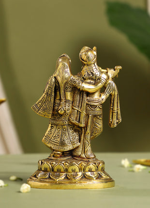 Brass Radha Krishna Idol (7 Inch)