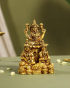 Brass Lakshmi, Kuber Statue With Chitralekha (6.2 Inch)