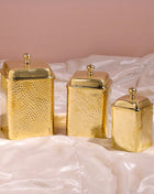 Brass Hammered Canisters Set