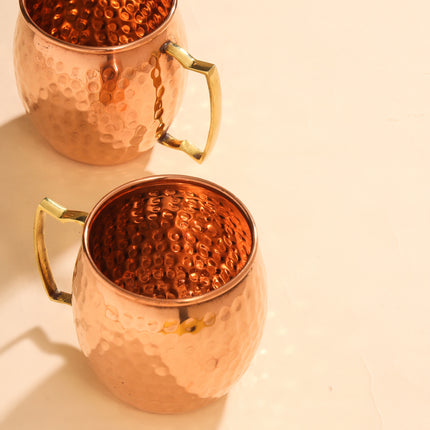 Copper Hammered Glass Pair (4 Inch)