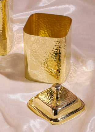 Brass Hammered Canisters Set