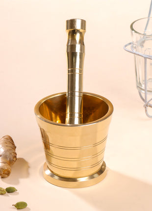 Brass Mortar And Pestle (Okhli)