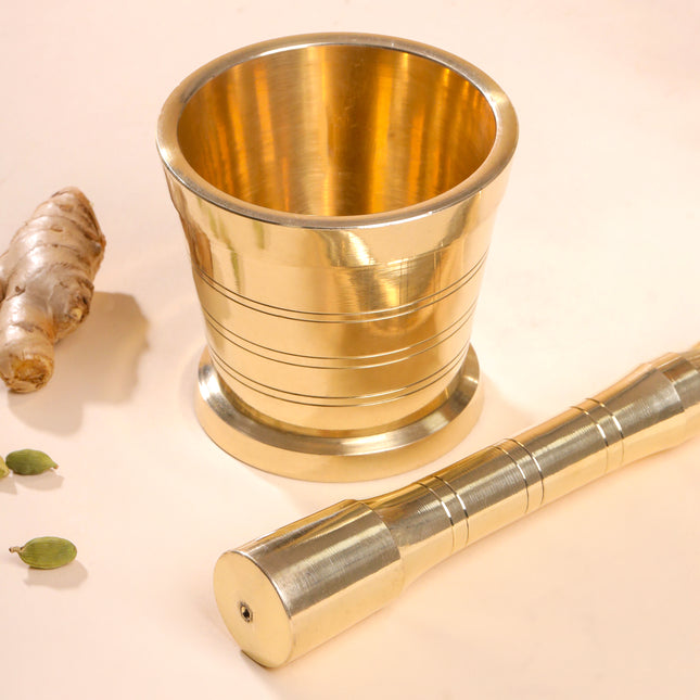 Brass Mortar And Pestle (Okhli)