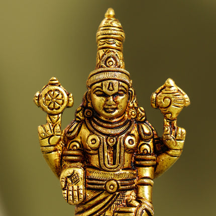 Brass Tirupati Balaji/Venkateshwar Idol Table Top