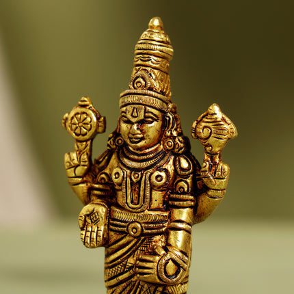Brass Tirupati Balaji/Venkateshwar Idol Table Top