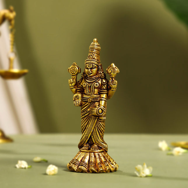Brass Tirupati Balaji/Venkateshwar Idol Table Top