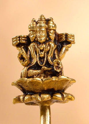 Brass Superfine Vishnu On Sheshnaag Statue (3 Inch)