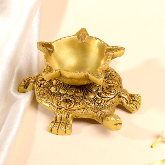 Brass Tortoise Oil Diya (2 Inch)