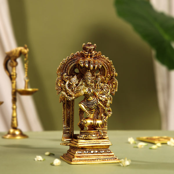 Brass Goddess Mahishasura Mardini Idol (8 Inch)