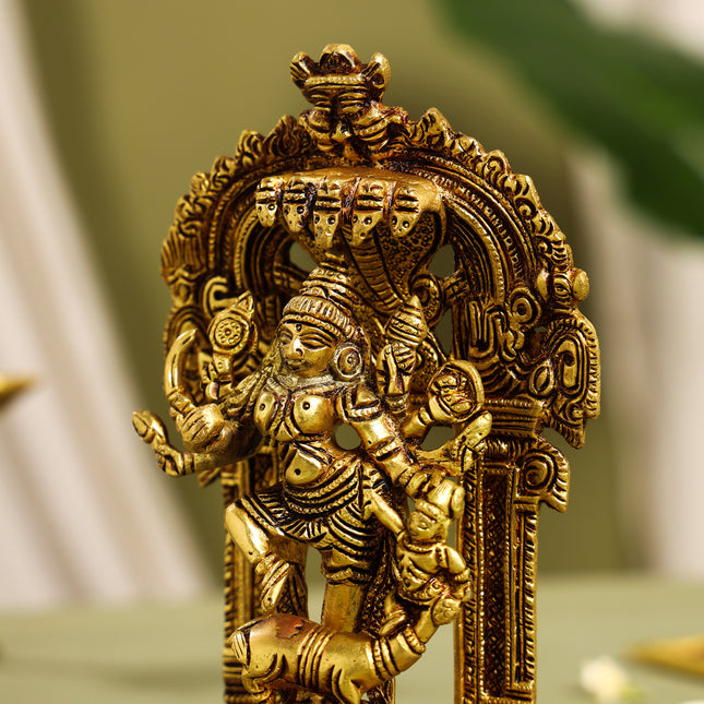 Brass Goddess Mahishasura Mardini Idol (8 Inch)