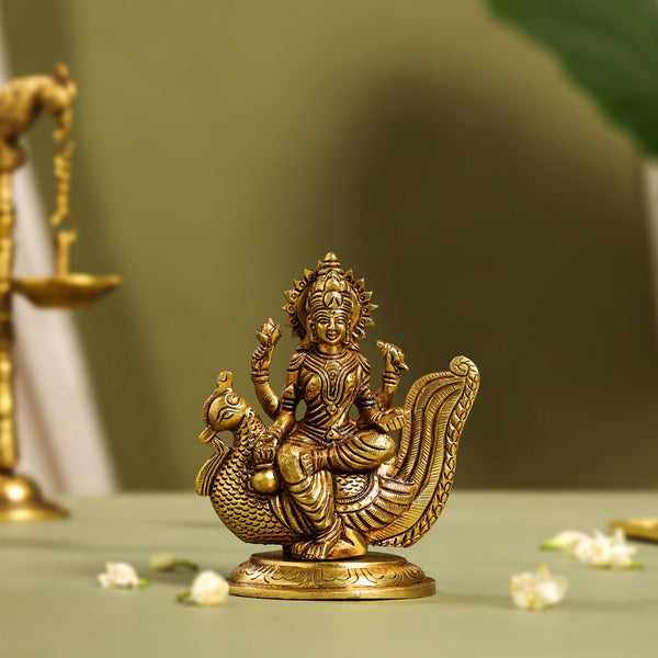 Brass Superfine Gayatri Devi Idol (4.5 Inch)