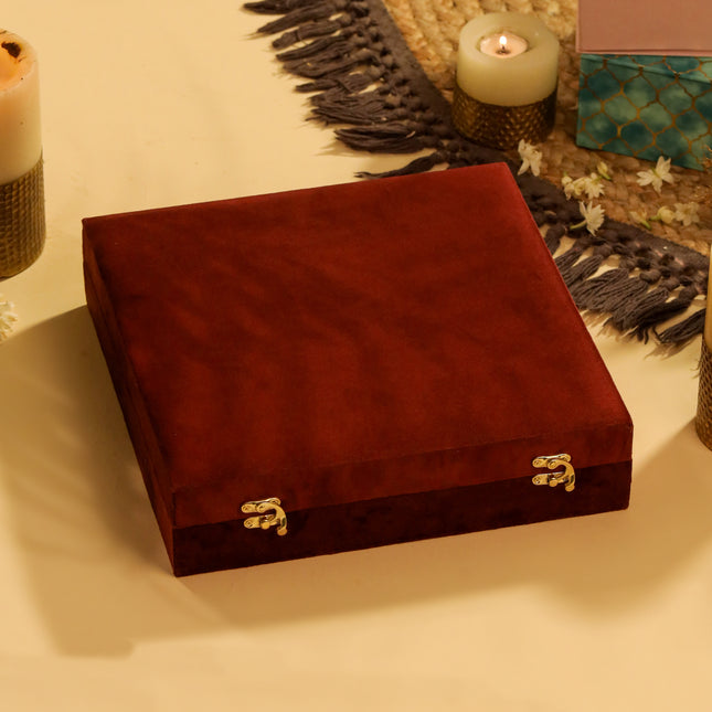 Brass Pooja Thali, Handbell, Agardan & Diya Gift Hamper