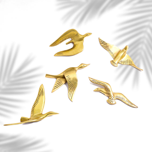 Bird Flight Fancy Wall Accent - Set Of Five