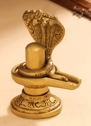 Brass Shivling/Shivlingam Idol (4.5 Inch)