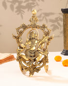 Brass Lord Hanuman Idol In Frame (12.5 Inch)