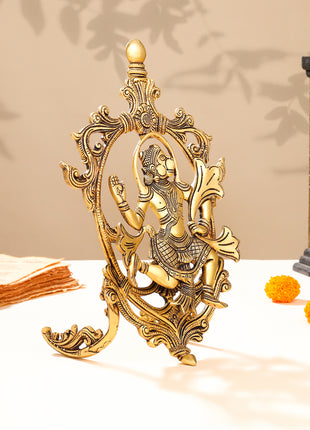 Brass Lord Hanuman Idol In Frame (12.5 Inch)