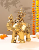 Brass Asthalakshmi Elephant Statue (12 Inch)