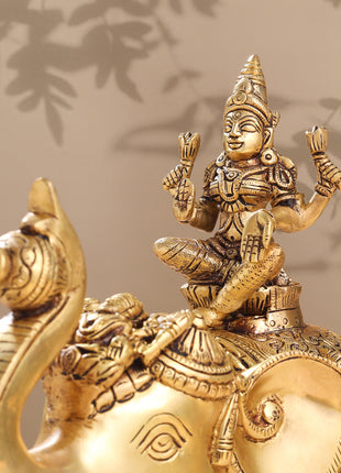 Brass Asthalakshmi Elephant Statue (12 Inch)